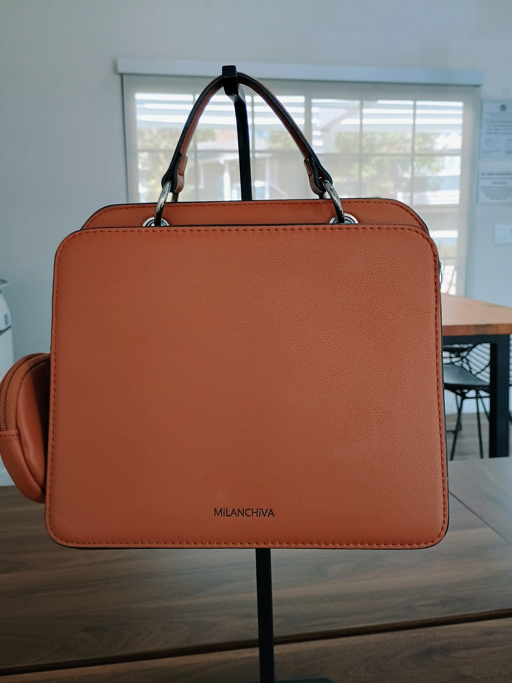Tan Structured Mini Top-Handle Bag - Picture 2 of 10
